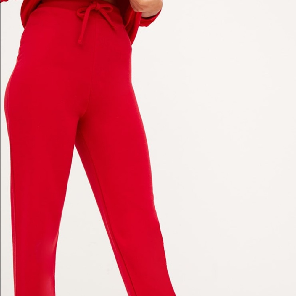 PRETTY LITTLE THING RED SWEAT JOGGERS